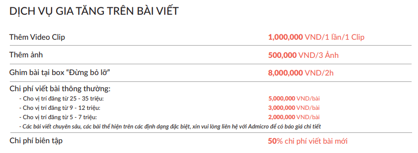 Bảng giá quảng cáo trên báo VTV.vn mới nhất
